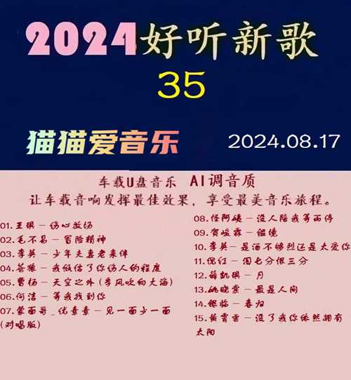 群星 《2024好听新歌35》十倍音质 U盘音乐 [WAV分轨][1.1G]