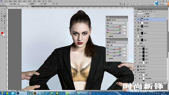 Photoshop打造超酷的性感模特商业后期修图教程